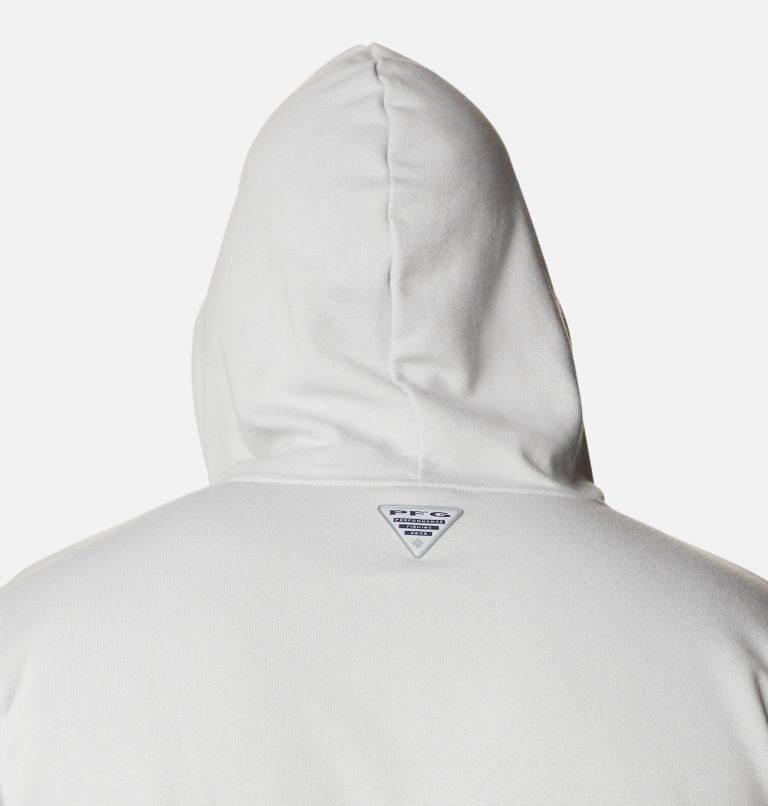 Men's Columbia PFG Triangle II Hoodie White | Plus Size CA-M8C13